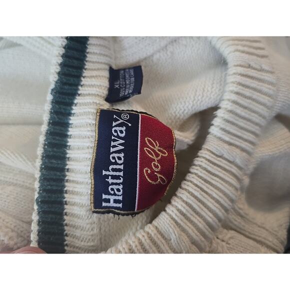 Vintage Hathaway Golf Sweater Mens XL Grandpacore Winter Cozy Holiday Fall - Picture 7 of 9